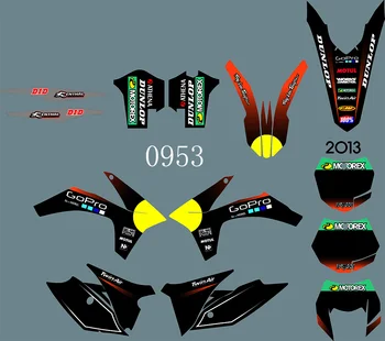 0953 Motosiklet Takımı Grafık Arkaplanma çıkartma Kitleri KTM EXC 2012 2013 XC 2011