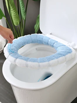 1 Adet Banyo Tuvalet klozet kapağı Yumuşak İsıtıcı Yıkanabilir Mat Kapak Pad koltuk minderi Kılıfı Tuvalet kapak Aksesuarları Banyo Ev