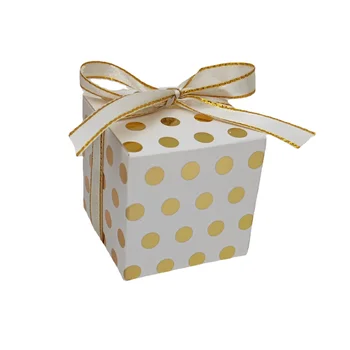 100 adet bronzlaşmaya polka dot düğün şeker kutusu siyah Jinbo düğün şeker kutusu katlanır küçük kutu yaratıcı hediye patlamalar