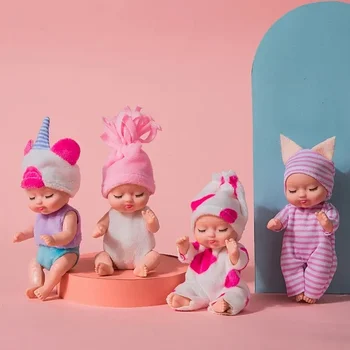 11cm Mini Bebek Uyku Bebek Simülasyon Yeniden Doğmuş Bebek Oyuncak Sevimli Kawaii Bebek Kız Çocuk Oyuncakları Giysi Aksesuarları Doğum Günü Hediyeleri