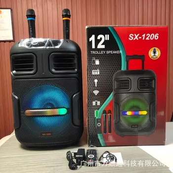 12 İnç Açık Subwoofer TWS kablosuz bluetooth Hoparlörler Stereo Şarj Edilebilir Ses Büyük Woofer Arabası Taşınabilir Karaoke Ses FM