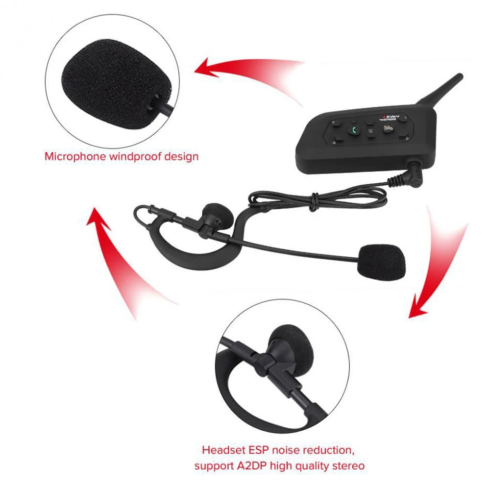 2 adet Hakem Kulak Kancası Kulaklık Kulaklık Mikrofon Vnetphone V6 V4 FBIM Motosiklet Bluetooth İnterkom İnterkom 3.5 mm bağlantı noktası - 4
