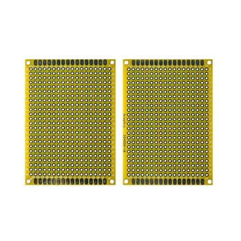 2 ADET PCB kartı Sarı Çift taraflı Kurulu 5 * 7CM PCB DİY Evrensel Devre Kartları