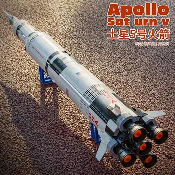 2009 ADET Apollo Saturn V Yapı Taşları Tuğla Modeli Uzay Roket Oyuncaklar Doğum Günü Hediyeleri 37003 Uyumlu 21309 92176