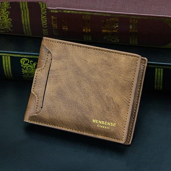 2022 Klasik erkek Cüzdan Vintage Hakiki PU deri cüzdan RFID Anti Hırsızlık Kısa Kat İş kart tutucu Çanta Cüzdan Adam