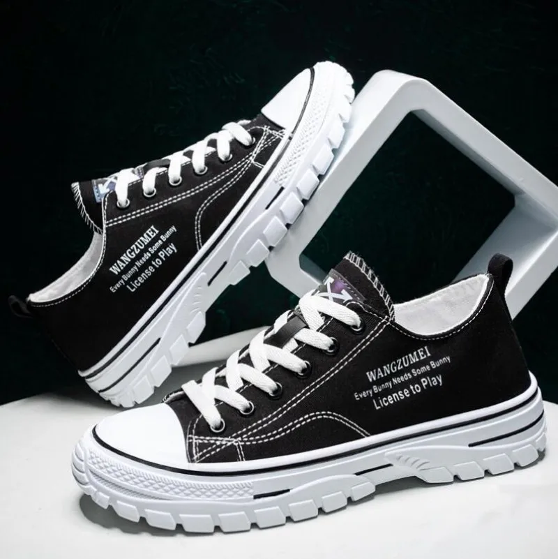 2023 Bahar Yeni Hafif Nefes Düşük top Sneakers Moda kanvas ayakkabılar Kore Versiyonu Trendi rahat erkek ayakkabıları - 4