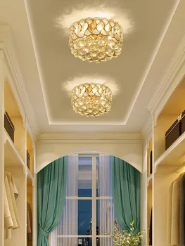 2023 Lüks Kristal LED Tavan Lambası Fuaye Koridor Yatak Odası Oturma Odası Ev Modern Dekor Tavan Avize Aydınlatma Armatürü