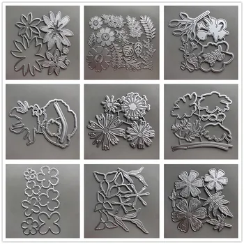(23 Stilleri) çiçek Yaprakları Metal Kesme Ölür Şablonlar için Dekorasyon Scrapbooking Kabartma Kağıt Şablonları Kalıpları El Sanatları