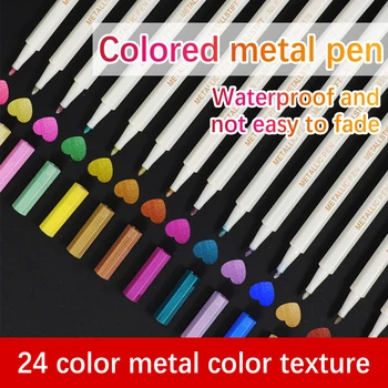 24 Renk Boya Fırçası Boya Kalemleri Akrilik Fırça işaretleme kalemleri Kaya Boyama Taş Seramik Cam Ahşap Tuval DIY Kart Yapımı