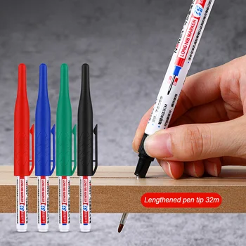 32mm Uzun Kafa İşaretleyiciler Su Geçirmez Kalıcı İnşaat Derin Delik işaretleme kalemleri Marangoz Kalem Ağaç İşleme işaretleme kalemi Aracı