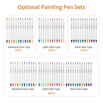 36 Renkli mürekkep Kalemler Geri Çekilebilir Su Bazlı Çabuk kuru 0.6 mm Fiber Kalem Ucu Hediye Scrapbooks Aracı Günlük Yazma Sanat Boyama