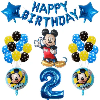 39 Adet Minnie Numarası Balonlar Set Karikatür Mickey Hava Globos Doğum Günü Partisi Ev Dekorasyonu Çocuk Oyuncakları Hediyeler Bebek Duş Malzemeleri