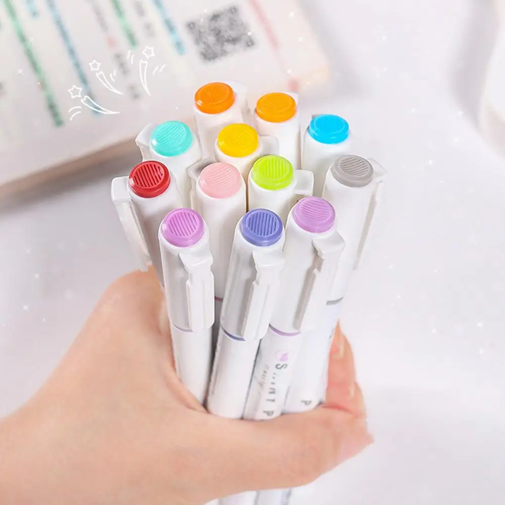 4 Renk Güzel Glitter Vurgulayıcı Kalem Seti Floresan İşaretleyiciler Fosforlu Kalemler resim kalemi Japon Kawaii Kırtasiye - 1
