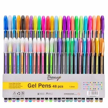 48 adet Jel Kalem Seti Yedekler Metalik Pastel Neon Glitter Kroki Çizim Renkli Kalem Okul Kırtasiye İşaretleyici Çocuklar için hediyeler