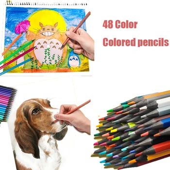 48 Renkli Kalem Sanat Profesyonel Suda çözünür 24/36/48 Yağ Kalemler Yumuşak Çekirdek Boyama Renkleri Kırtasiye Çizim Malzemeleri