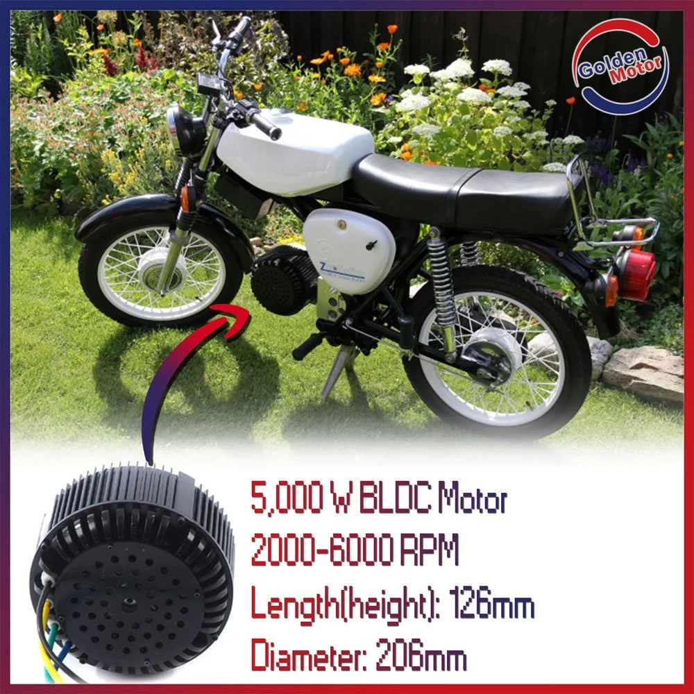 48v72v5kw3800rpm DC Fırçasız Su Soğutmalı Elektrikli Motosiklet Motoru - 4