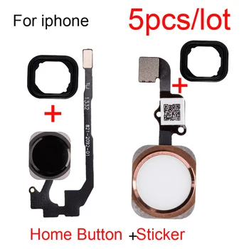 5 adet / grup YENİ Ev Düğmesi Flex Kablo ile iPhone 5S 6S 6 4.7 