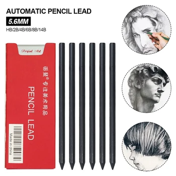 6 Adet 5.6 mm Profesyonel Sanat Otomatik Kalem Kurşun 5.6 MM Mekanik Kurşun Kalem Kroki Çizim Kalem Okul Öğrencileri Sanat Malzemeleri