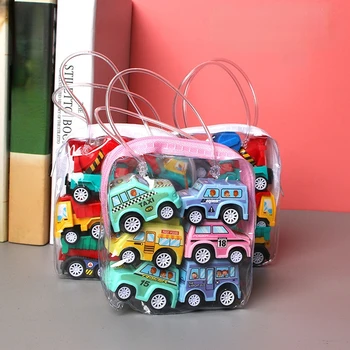 6 adet Mini Araba Modeli Oyuncak Geri Çekin oyuncak arabalar iş makinesi itfaiye kamyonu Çocuklar Atalet Arabalar erkek çocuk oyuncakları Diecasts Oyuncak Çocuklar için