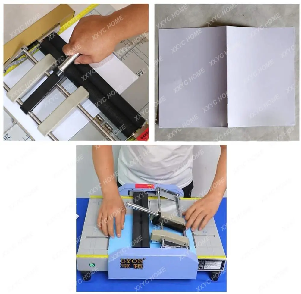 60W Kitap Düzeltici Zımbalama A3 Kitap Kağıt Ciltleme Makinesi Kitapçık Yapma Katlanır Zımbalama Bağlayıcı - 3