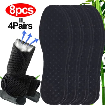 8 ADET Bambu Kömür Deodorant Tabanlık Örgü nefes alabilen ter Emici Ayakkabı Pedleri Erkekler Koşu Spor Eklemek Hafif Astarı