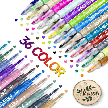 Akrilik boya kalemi Kalemler 36 Renkler Premium Su Geçirmez Kalıcı Boya resim kalemi Kalem Seti Kaya Boyama, DIY El Sanatları Projeleri
