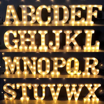 Alfabe mektubu LED ışıkları aydınlık numarası lamba pili Sıcak Gece Lambası ev düğün doğum Günü Noel partisi dekorasyon için