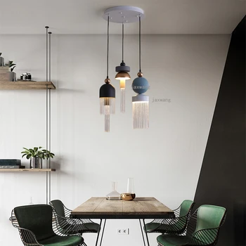 Amerikan Cam Kristal Restoran Avizeler Nordic LED Parlaklık Asılı Lambalar Modern Lüks Yatak Odası Hanglamp Mutfak Armatürleri