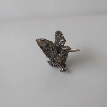 Antik Pirinç Kuş Zanaat hummingbird 35x34mm DIY Kolye Süs Minyatür Uydurma Anahtarlık halka kolye Aksesuarları q3377