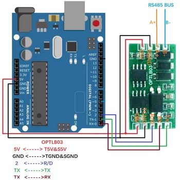 Arduino için UNO MEGA MCU PLC Endüstriyel Sınıf RS485 to TTL232 RXD TXD R / D İzole iletişim Dalgalanma Koruma Modülü