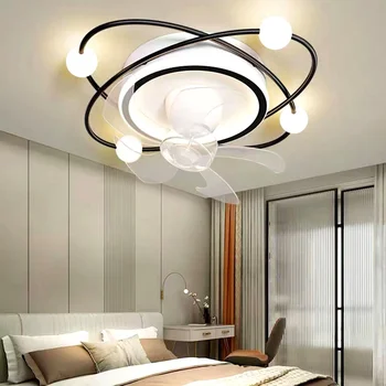 Avize ışıkları yeni 2023 odası İskandinav dekoratif led Kolye lambaları fan yatak odası tavan vantilatörü ile led ışık ve kontrol aydınlatma
