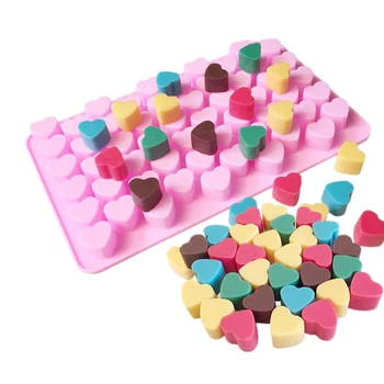 Aşk Çikolata Kalıp 55 Delik Mini Silikon Kek Kalıbı Jöle DIY Pişirme El Yapımı Sabun Toptan Buz Bloğu Mutfak Aksesuarları