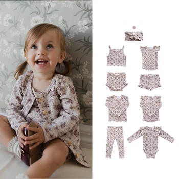 Bebek Kız Giysileri 2022 Yeni Sonbahar JK Marka Yenidoğan Romper Tatlı Toddler Kız Pamuk Fırfır T-shirt Bloomers Setleri Çocuklar Kıyafetler