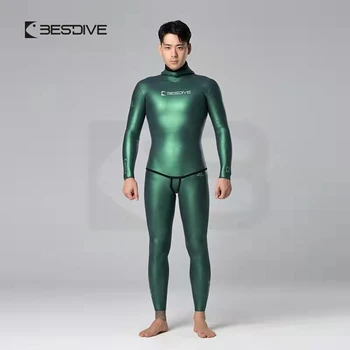 Bestdıve Klasik 5mm Pürüzsüz Cilt dalış giysisi Erkek Serbest Dalış Spearfishing Tüplü Dalış erkek Yamamoto Neopren Wetsuit