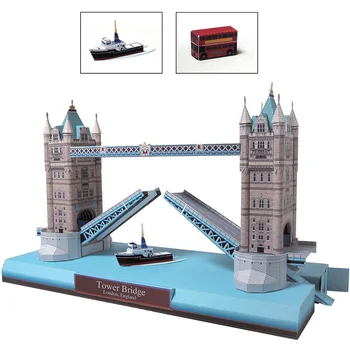 Birleşik Krallık Kule Köprüsü 3D Kağıt Modeli Mimari Papercraft DIY Origami Yapı Gençler Yetişkin El Yapımı Zanaat Oyuncaklar QD-154