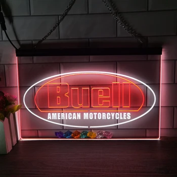 Buell Amerikan Motosiklet 2 Renkli Ekran LED Neon Burcu Ev Dekor Yeni Yıl Duvar Düğün Yatak Odası
