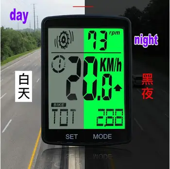 Büyük Ekran 2.8 İNÇ Kablosuz Kilometre Takometre Kronometre + Pedalı Frekans + Kalp Hızı ÖLÇER BİSİKLET Ebike MTB Enstrüman