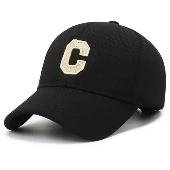 C Harfi Nakış beyzbol şapkası Kadın Erkek Düz Renk Rahat Ayarlanabilir Hip Hop Şapka Yaz Açık Spor Doruğa Güneşlik Şapkalar