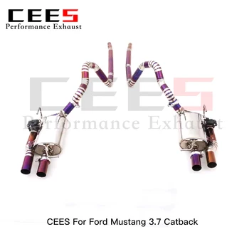 CEES Ford Mustang 3.7 İçin Tuning Performans Titanyum Vana Catback Egzoz Sistemi VS Paslanmaz Çelik Vana Susturucu