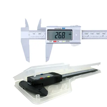 Dijital LCD Sürmeli Kumpas Plastik Karbon Fiber 150mm 0.1 mm Cetvel ölçme aracı Şerit 6 inç Ölçer Elektronik Sürmeli Kumpas