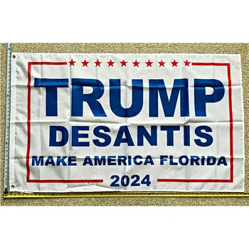 Donald Trump Bayrağı ÜCRETSİZ KARGO 2024 Don Jr Ron Desantis Yapmak Amerika Florida W Veteran ABD İşareti 3x5 ' yhx0242