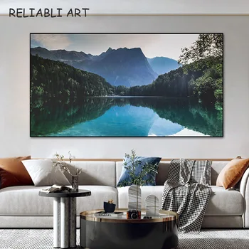 Doğal Manzara Posteri Göl Dağ Tuval Üzerine basılmış Boyama Modern Duvar Sanatı Resimleri Için Oturma Odası Ev Dekor Yok Çerçeve