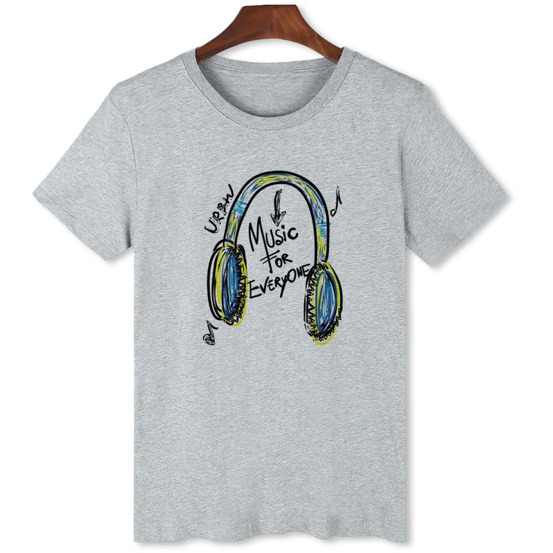 El-boyalı Kulaklık baskılı tişört Orijinal marka Yaz Serin Erkek Giyim Sıcak satış moda üst giyim Tees B1-116 - 2