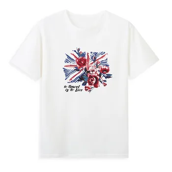 El-boyalı graffiti sanat çiçek baskı T-shirt Yeni kız moda popüler Tshirt Premium nefes yumuşak üst A1-18