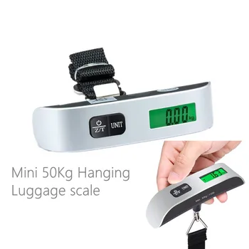Elektronik El Bagaj Ölçeği Taşınabilir Terazi dijital ekran 50 kg / 110lb Hassas Seyahat Bavul Bagaj Çantası Tartı Araçları