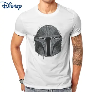Erkek T-Shirt Disney Bu Yol Vintage Saf Pamuk Tee Gömlek Mandaloryalı Star Wars T Shirt Yuvarlak Boyun Giyim Artı Boyutu