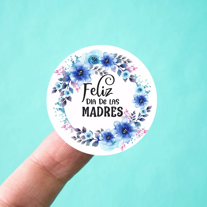 Feliz Día De La Madre anneler Günün Kutlu Olsun Dekor Çıkartmalar Etiketler Çiçek Kendinden yapışkanlı Kağıt Etiketler Español anneler Günü Dekoru - 4