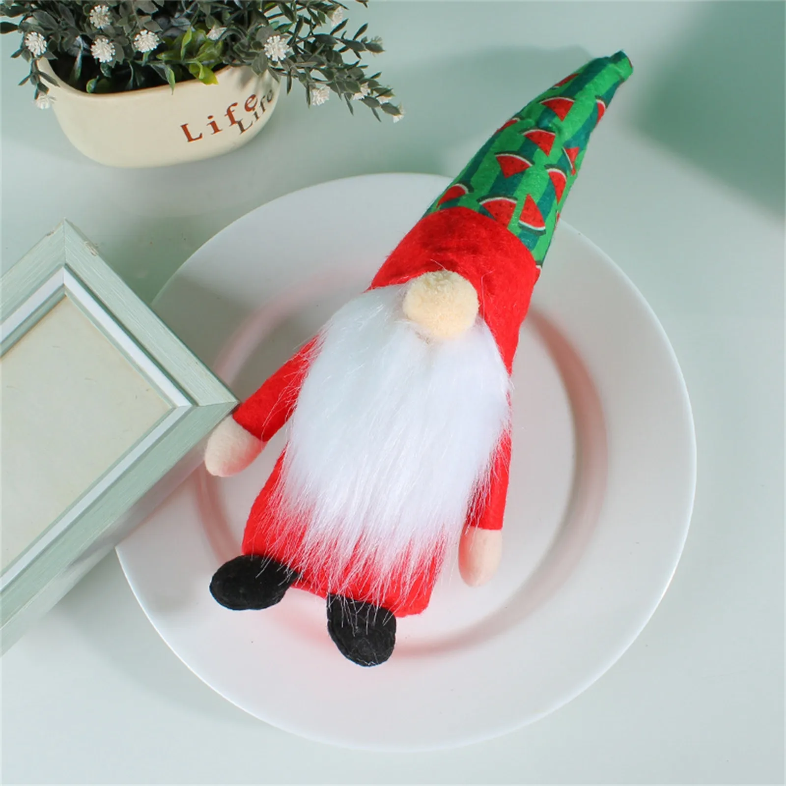 Gnome Noel Süslemeleri İsveç Tomte Dolması Cüceler Peluş Gnome Yüzsüz Bebek İskandinav Masa Dekor Noel Partisi - 4