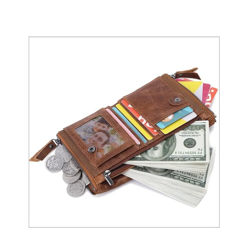 Hakiki Inek Derisi Deri Erkek Cüzdan Kısa bozuk para cüzdanı Küçük Vintage Cüzdan Marka Yüksek Kaliteli Tasarımcı Çantalar Cüzdan el çantası - 1