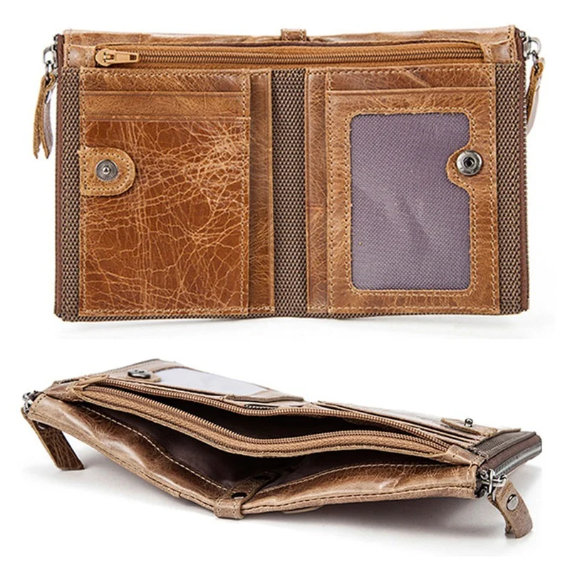 Hakiki Inek Derisi Deri Erkek Cüzdan Kısa bozuk para cüzdanı Küçük Vintage Cüzdan Marka Yüksek Kaliteli Tasarımcı Çantalar Cüzdan el çantası - 4